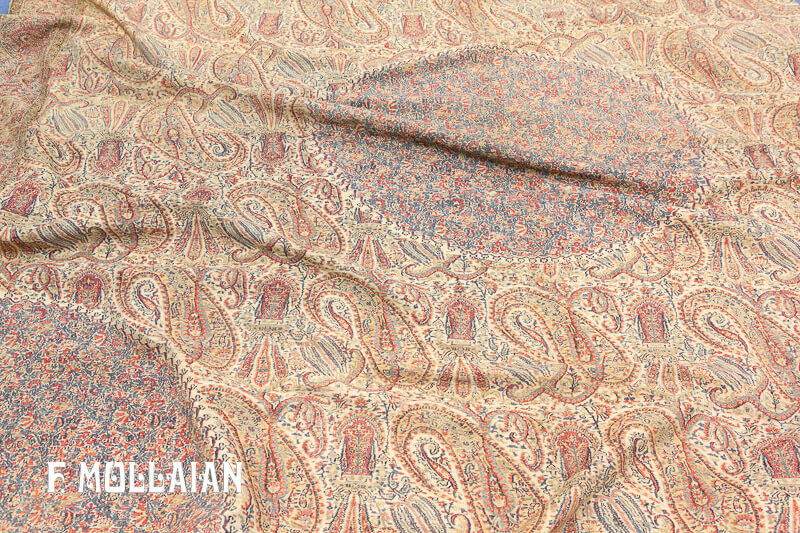 Antique Kashmir Silk Textile n°:64844388